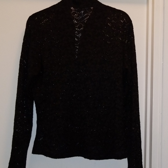 NWOT L/S LACE SHIRT W/ZIPPER FRONT SZ. XL - Picture 3 of 6